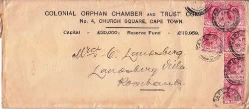 Cape of Good Hope - South Africa,COGH 1905 letter from Cape Town to ...