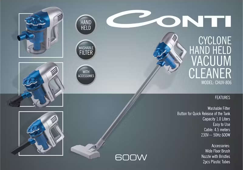 Bagless Vacuums Conti Cyclone Hand Held Vacuum Cleaner Washable