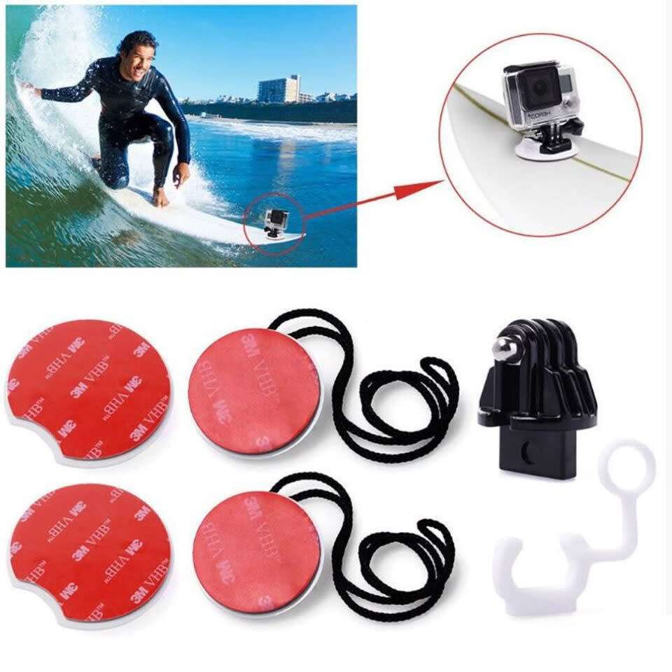 SurfBoard Kayak SUP Mount Tether Locking FCS Plug Kit GoPro Hero Action  Camera