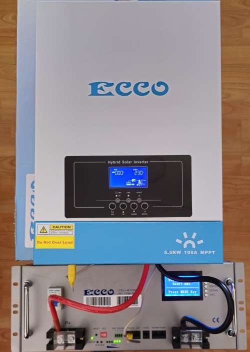 Inverters Ecco 55kw 48v 100a Mppt Hybrid Solar Inverter With 48v100ah Lithium Battery Cycle 4114