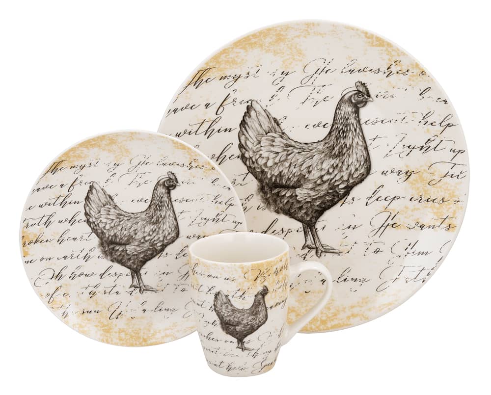 12 Piece Vintage Hen Dinner Set for sale with Makro Outlet and bidorbuy