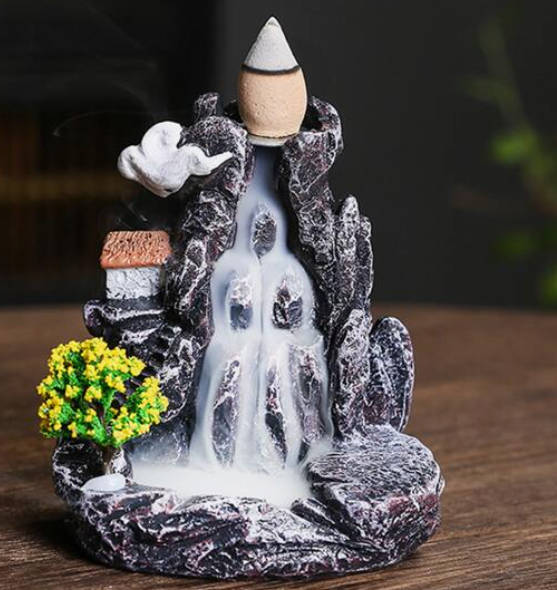 Incense & Holders Creative alpine water resin backflow incense burner with Cones was sold for