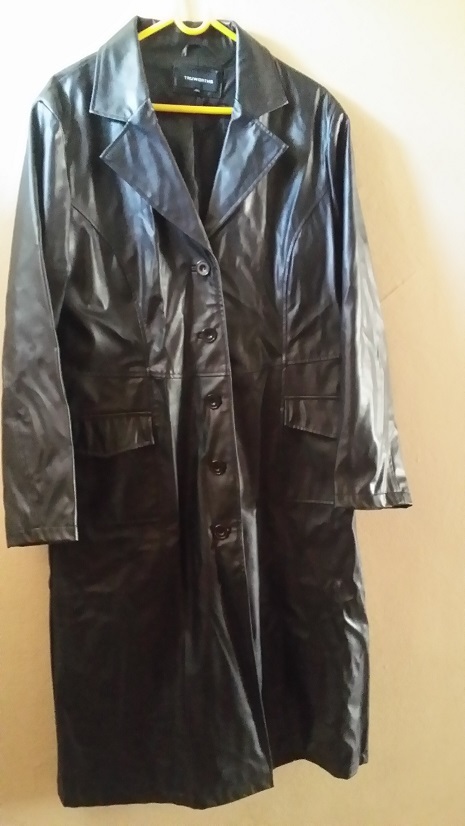 Jackets & Coats - TRUWORTHS BLACK LADIES COAT LEATHER LOOK ? FULLY ...