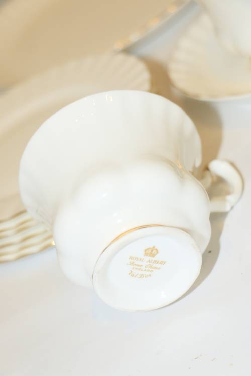 English Porcelain Royal Albert White with Gold Trim "Val D'or" 24