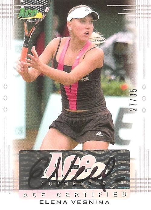 Sporting Memorabilia - ELENA VESNINA - LEAF ACE AUTHENTIC 2013 ...