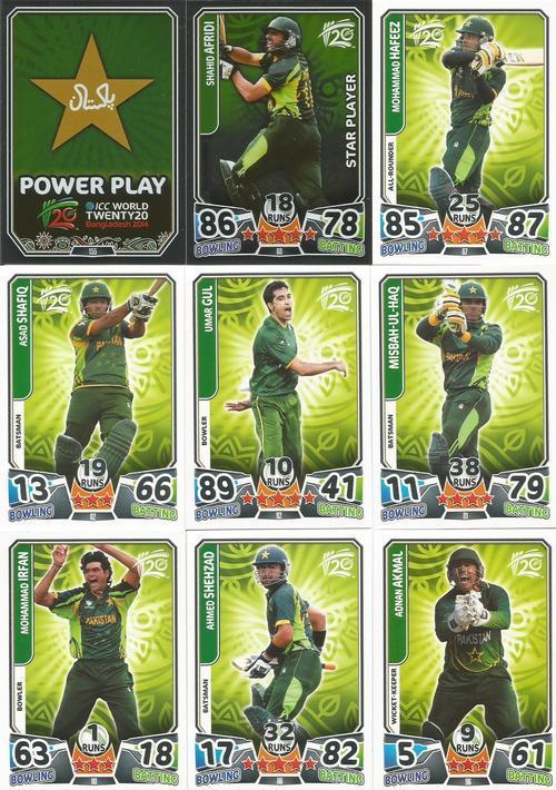 Trading Cards - ICC CRICKET T20 WORLD CUP 2014 - PAKISTAN - COMPLETE 17 ...