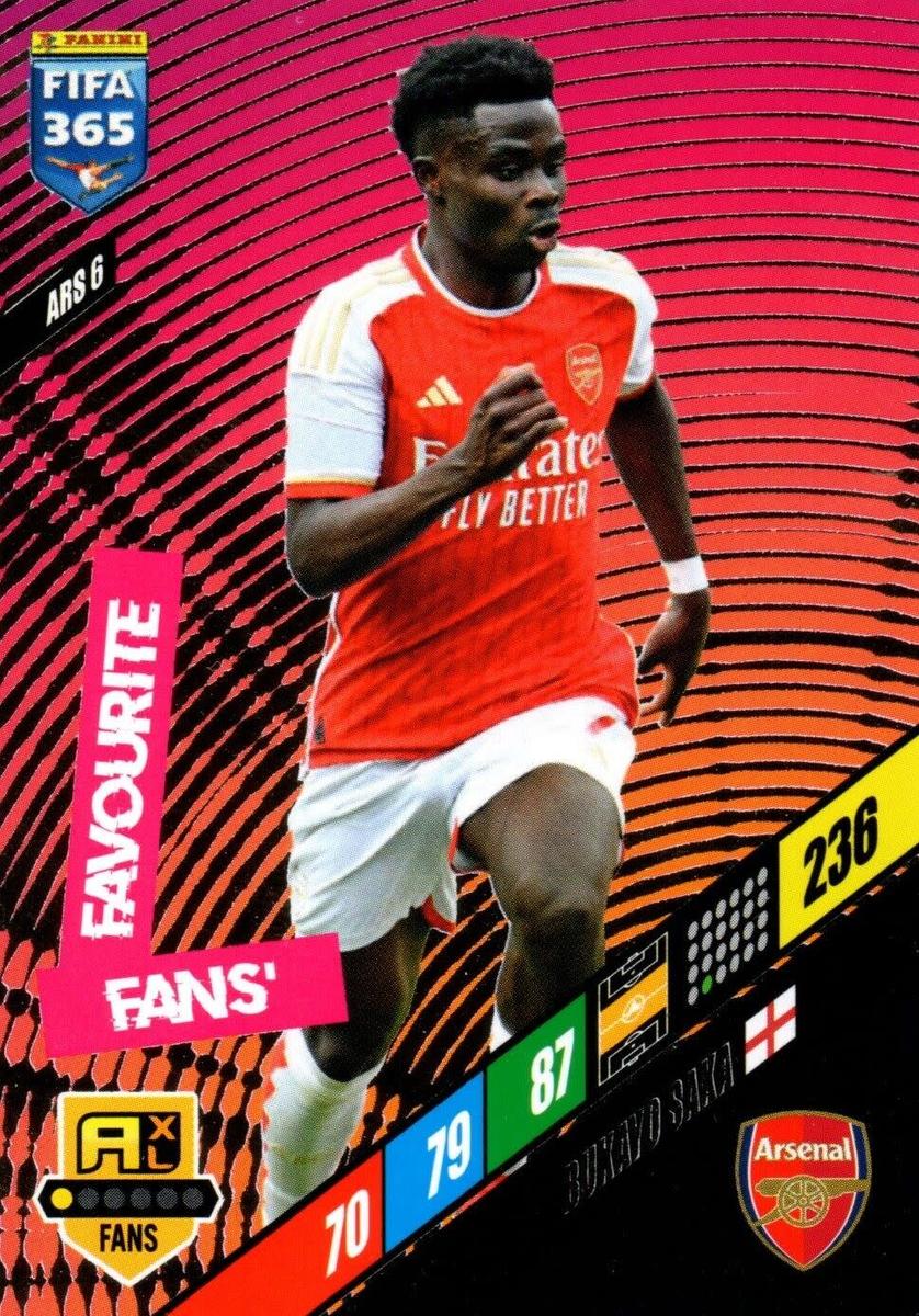 Trading Cards - BUKAYO SAKA - PANINI `FIFA 365 COLLECTION` 2024 - `FANS ...