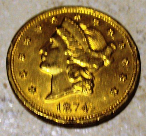 Numismatic collectables - $20 Liberty Head Gold Coin dated 1874 was