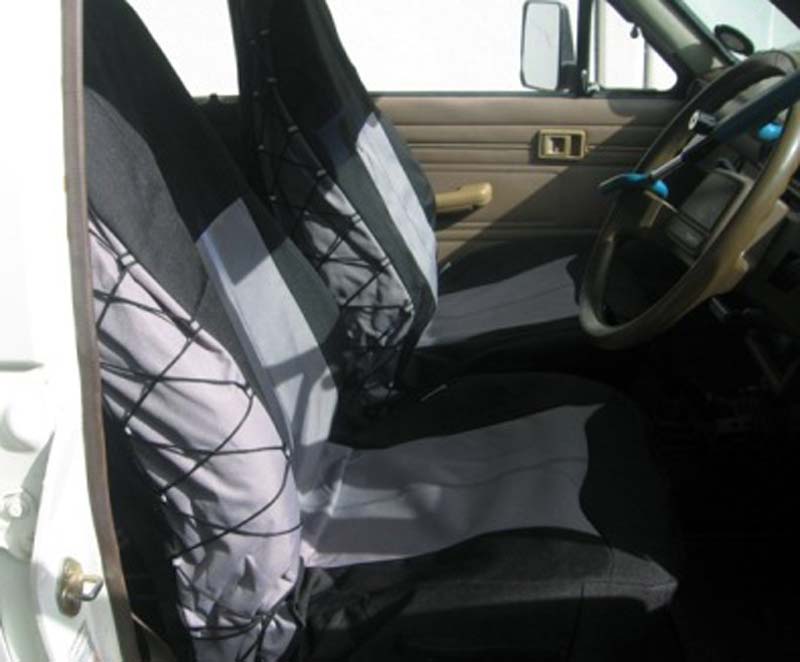 Seat Covers - Canvas Seat Covers for Double Cab Bakkies - Grey/Black