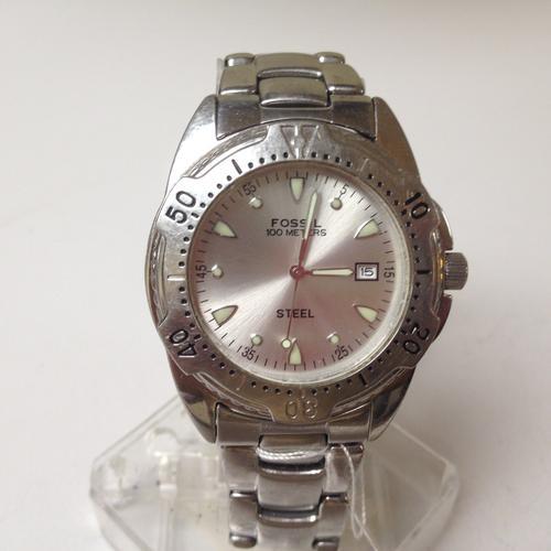 Rare & Collectable Watches - Stunning Old Fossil Steel Mens 100m Diver Watch  Date~New. Battery was sold for  on 9 Jul at 22:16 by Flowergarden in  Johannesburg (ID:153265235)