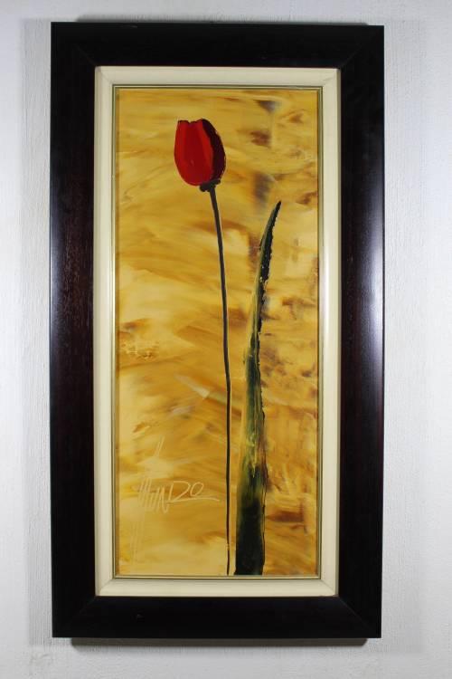 Paintings - Munro - Red tulip with a dramatic backdrop - Beautiful ...