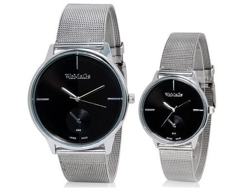 WOMAGE 654 Fashionable Analog Couple Watches