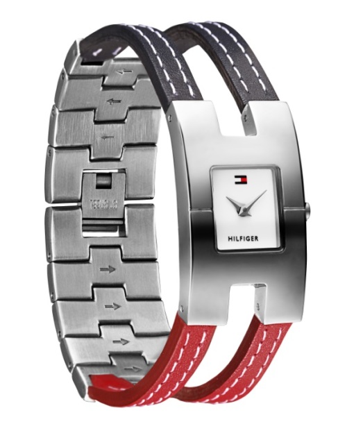 tommy hilfiger ladies watch red and blue strap