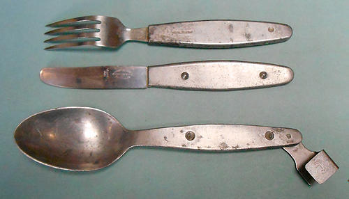 Vintage Richards "Compactum" Military or Camping Utensils Set made in Sheffield, England.