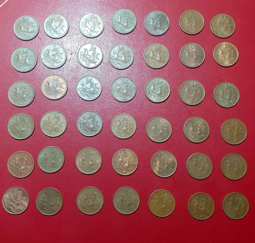 Half Cent - 42 X 1970 RSA 1/2 CENT COINS . UNC TO CIRC. ONE BID FOR ALL ...