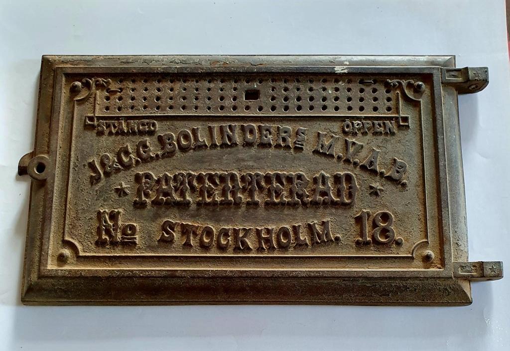 Signage - 1870s HUGE BOLINDERS COAL STOVE DOOR. SOLID CAST IRON. SCARCE ...