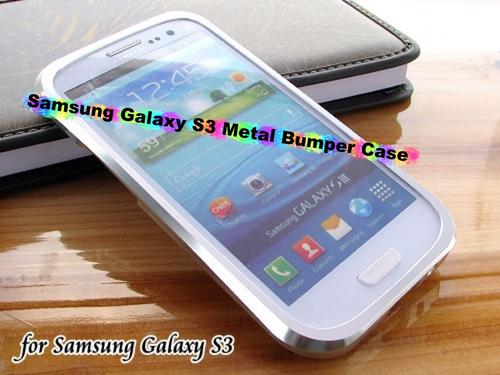 SAMSUNG S3 SILVER METAL BUMPER CASE