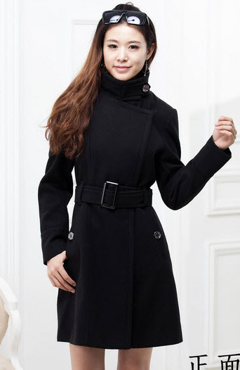 Casual Dresses - 341c041 Korean Style cashmere coat, Zzipper front ...