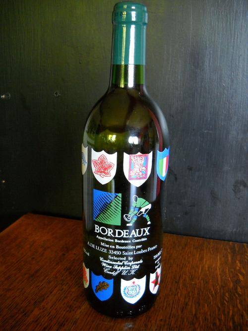 Wine VINTAGE 1991 RUGBY WORLD CUP BOTTLE OF FRENCH BORDEAUX WHITE