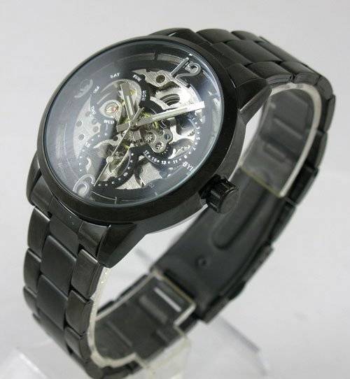 Men's Watches NEW BYINO BLACK SKELETON AUTOMATIC MENS WATCH was sold