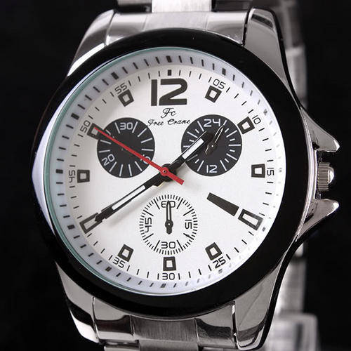 Men's Watches NEW FREE CRANE WHITE DIAL QUARTZ MENS WATCH was sold