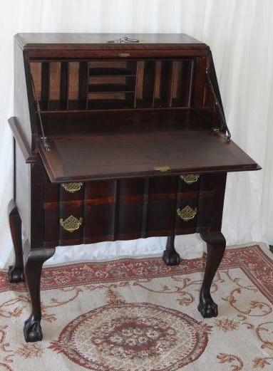 Desks A Superb Antique Solid Stinkwood Ball And Claw Flip Top A