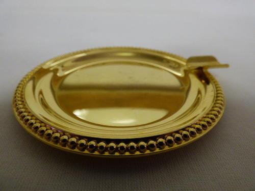 FOUR GORGEOUS (WOLFF GERMANY) GOLD PLATE FEINGOLD-AUFLAGE DORA OR FIN  LADIES ASHTRAYS; STUNNING!!!