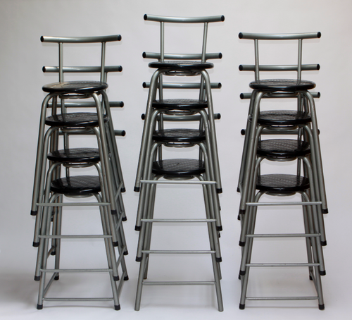 12 Black and Silver bar stools