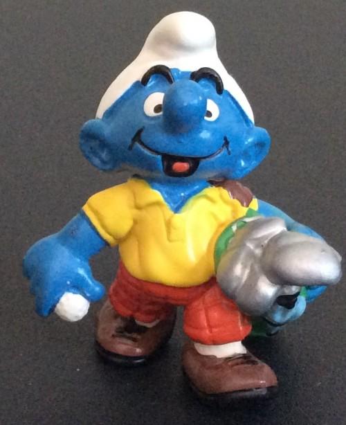 Original NEW GOLFER SMURF !! RARE 90s Smurf! HIGH VALUE !! Peyo Smurfs !!