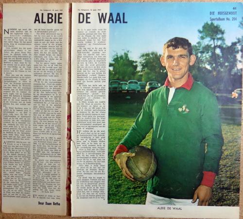 Sporting Memorabilia - Albie De Waal -- Die Huisgenoot Sportalbum No 