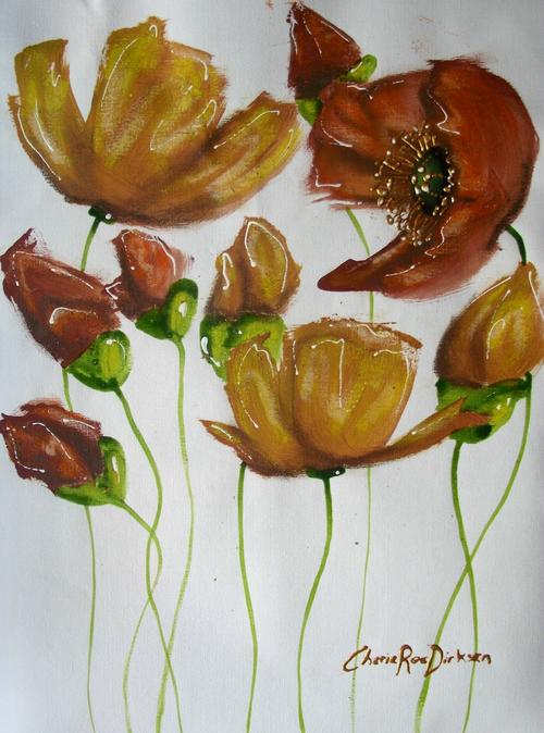 Poppy Painting Acrylic by Cherie Roe Dirksen