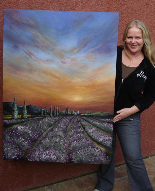 Cherie Roe Dirksen with Painting