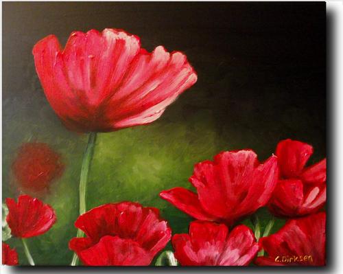 Red Poppies by Cherie Dirksen - original painting