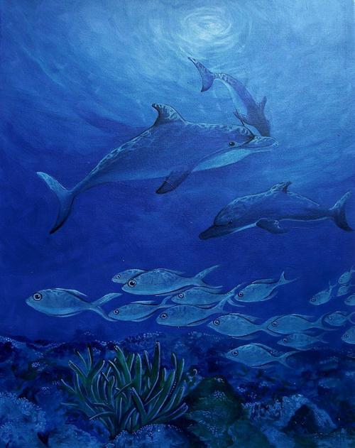 Dolphins - Cherie Dirksen original painting