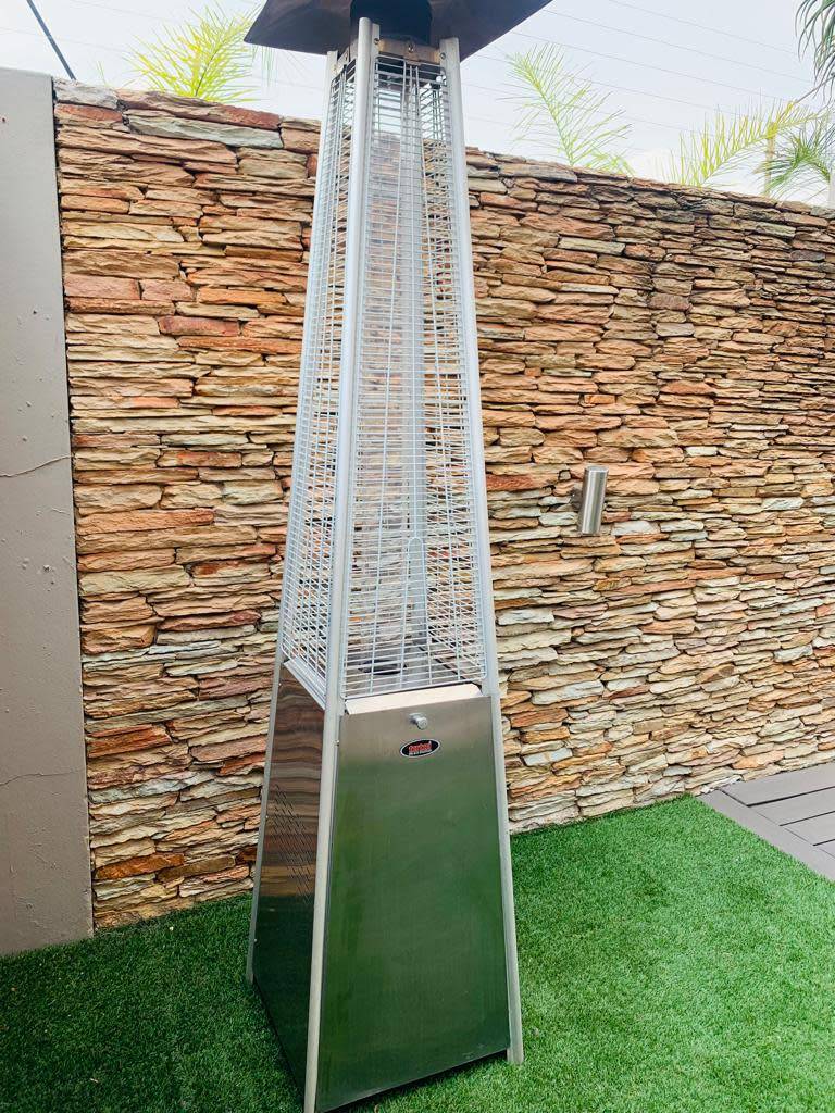 Heaters Totai Stainless Steel Patio Heater on wheels and a 9kg Gas
