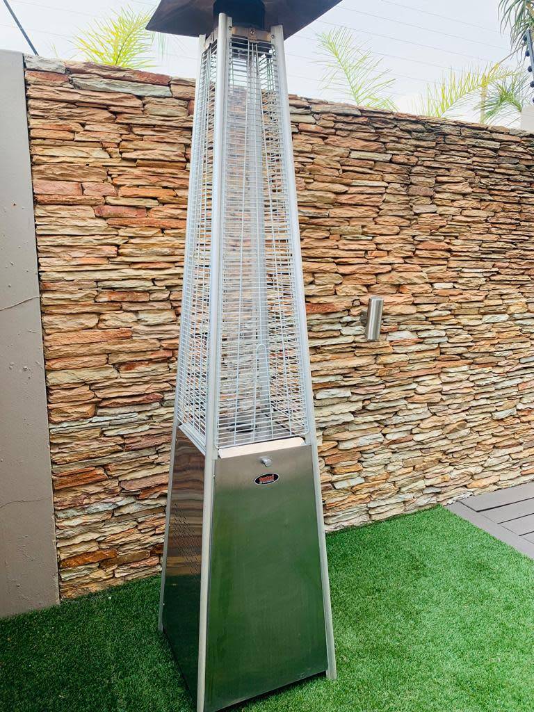 Heaters Totai Stainless Steel Patio Heater on wheels and a 9kg Gas