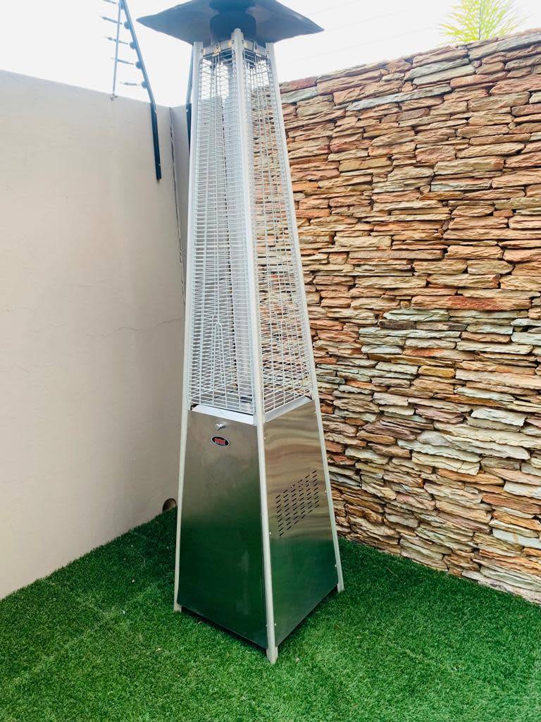 Heaters Totai Stainless Steel Patio Heater on wheels and a 9kg Gas