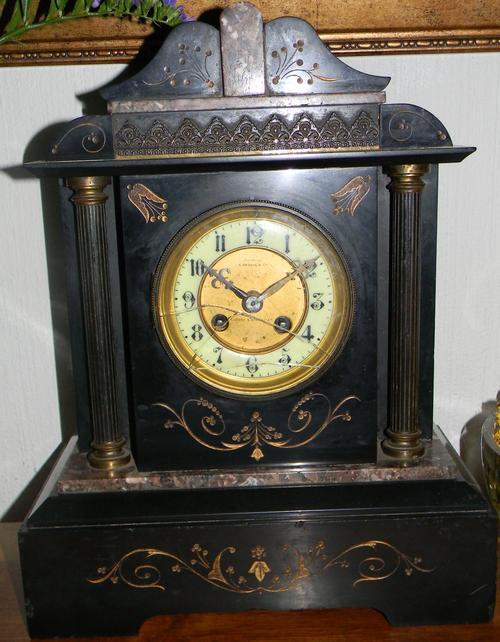 Mantel Clocks - A.Harris & Co C.1870 London & Kimberly Large Ebony ...