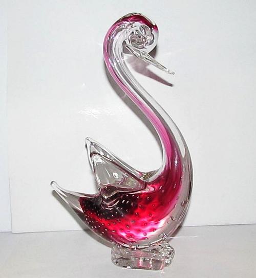 Studio Glass - Murano Controlled Bubble Glass Swan - 22 cm was listed ...