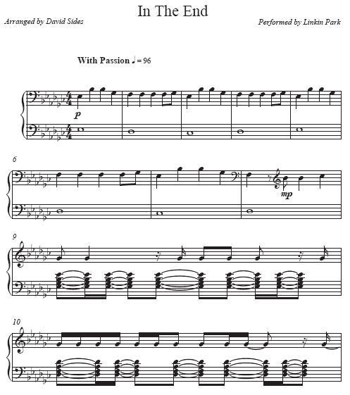 Линкин парк ин зе. Linkin Park in the end Ноты. Линкин парк the end Ноты. Ноты линкин парк in the. Linkin Park in the end Ноты для пианино.