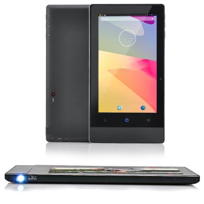 7 Inch Display Tablet Projector - Dual Capabilities, Quad-Core CPU, Bluetooth 2.0, 854x480 Resolution