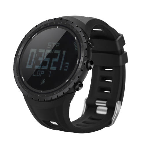 Sunroad FR801 Sports Watch - Waterproof, Pedometer, Calorie Counter, Thermometer, Barometer, Altimeter, Digital Compass (Black)