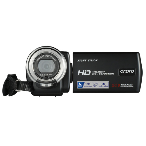 Ordro V12 Digital Video Camera - 1/4-Inch CMOS, 1080p Video, 20MP Pictures, 1000mAh, 16x Zoom, 3-Inch Display