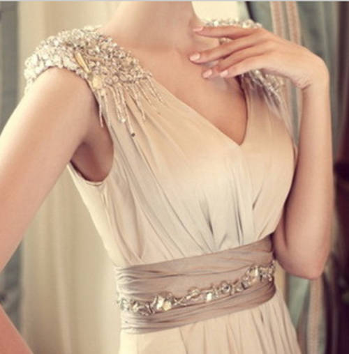 Wedding Dresses Crystal Diamented Silk Chiffon Formal Dress