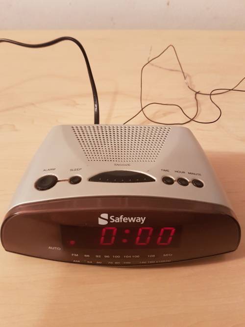 Digital Clocks & Clock Radios Safeway Alarm Clock Radio was listed for R1.00 on 25 May at 22