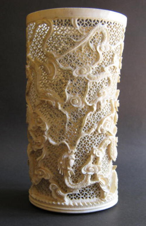 ANTIQUE CHINESE CARVED IVORY TUSK