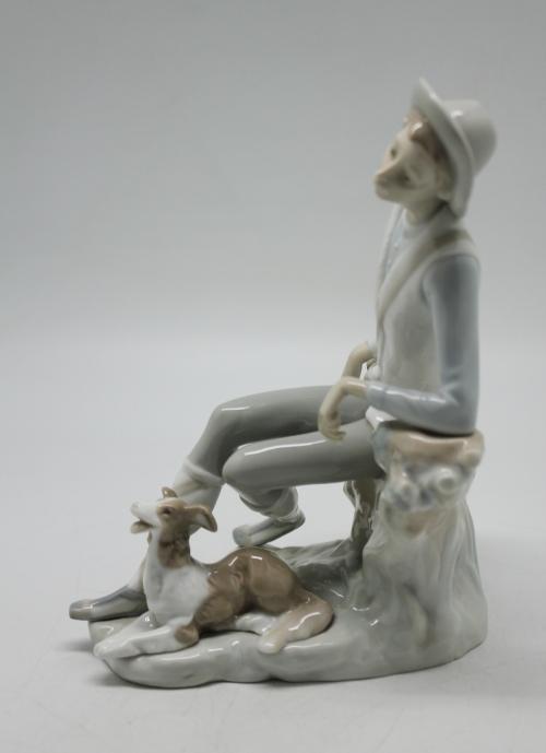 Other Porcelain & Ceramics - lladro Man Seated with Dog Figurine. was ...