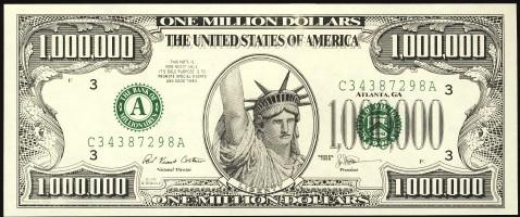 Other International Bank Notes - USA 1 Million Dollar note, Crisp Unc ...