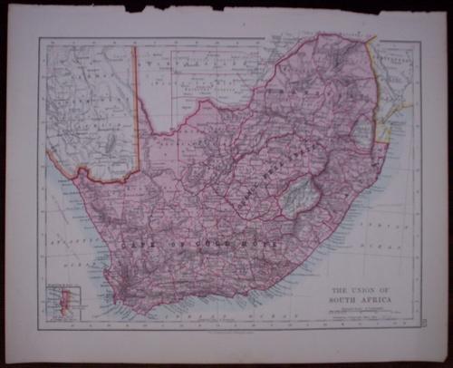 Maps - 1914 Map of South Africa, Excellent condition, Original ...