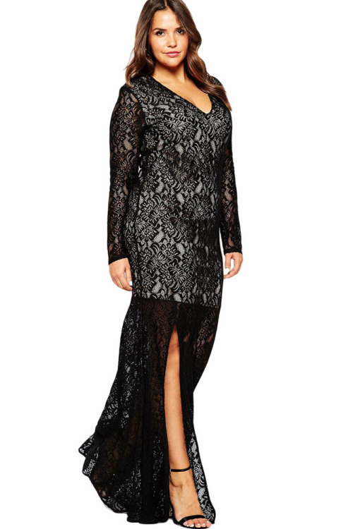 **PLUS SIZE** MAGNIFICENT ALL OVER LACE MAXI DRESS